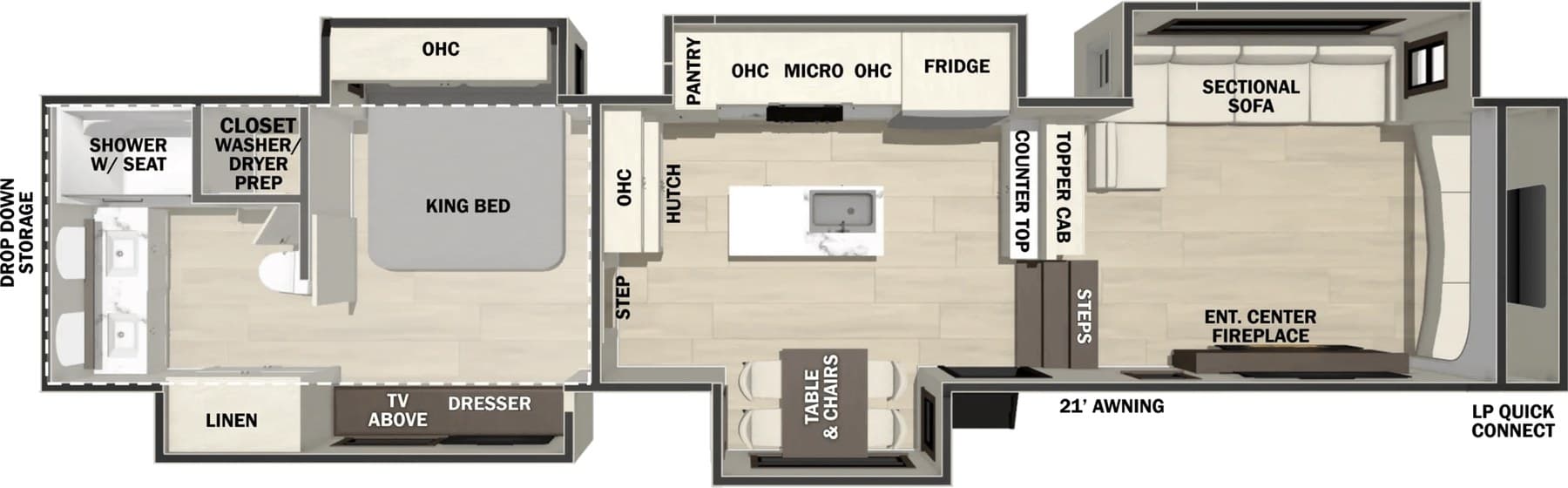 Forest River Cedar Creek 398FL floorplan drawing
