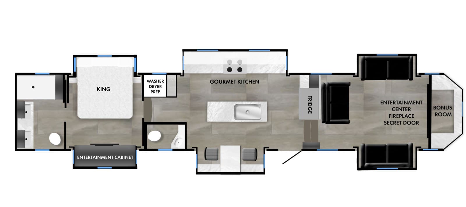 Luxe Regent 48FLB floorplan drawing