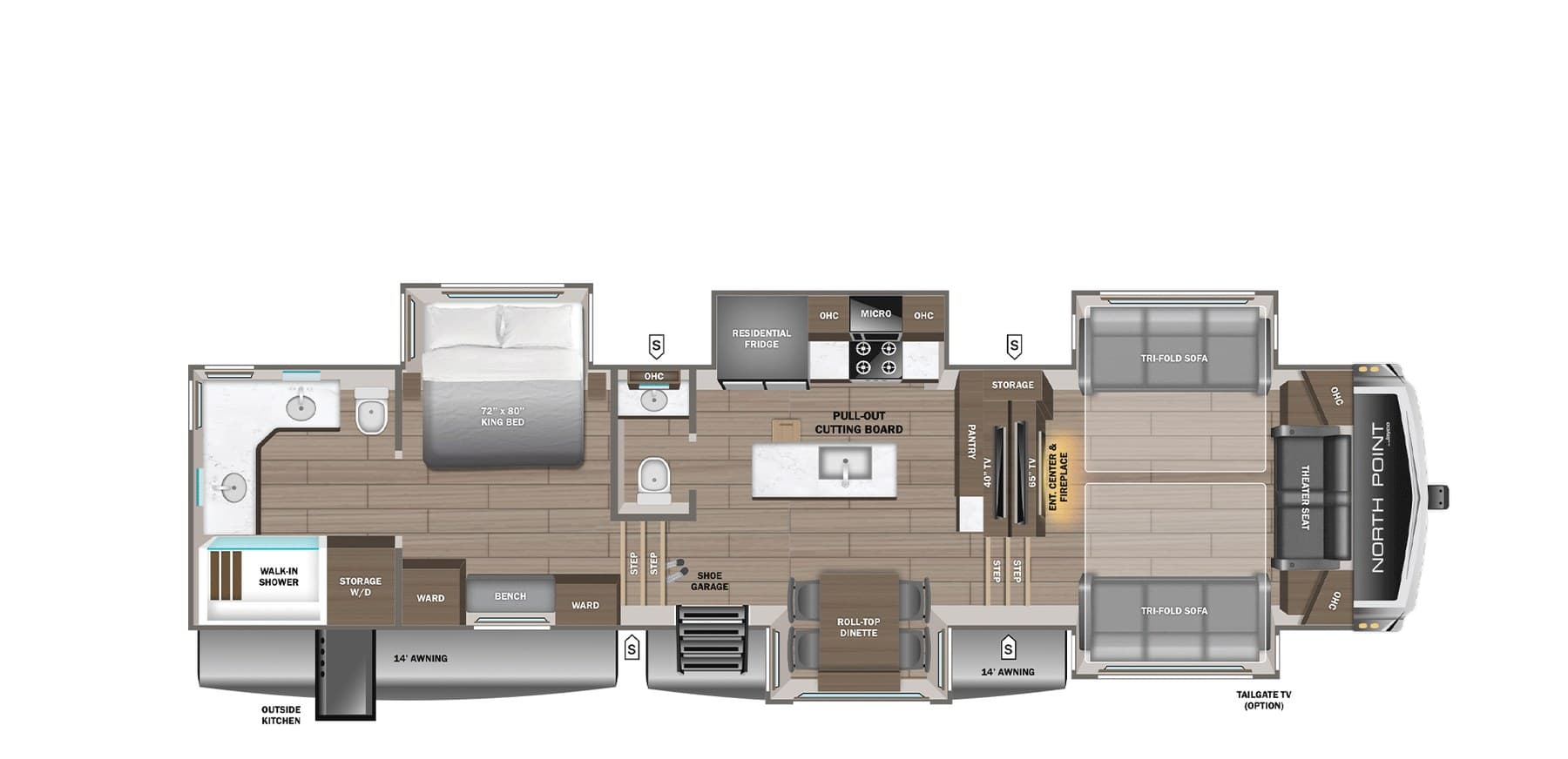 Jayco North Point 382FLRB floorplan drawing