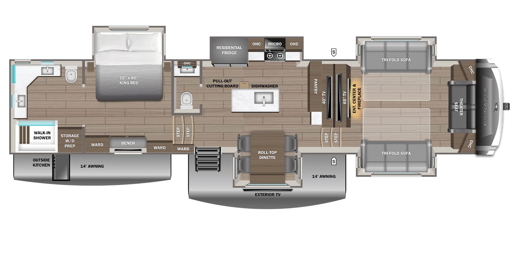 Jayco Pinnacle 39FLOK floorplan drawing