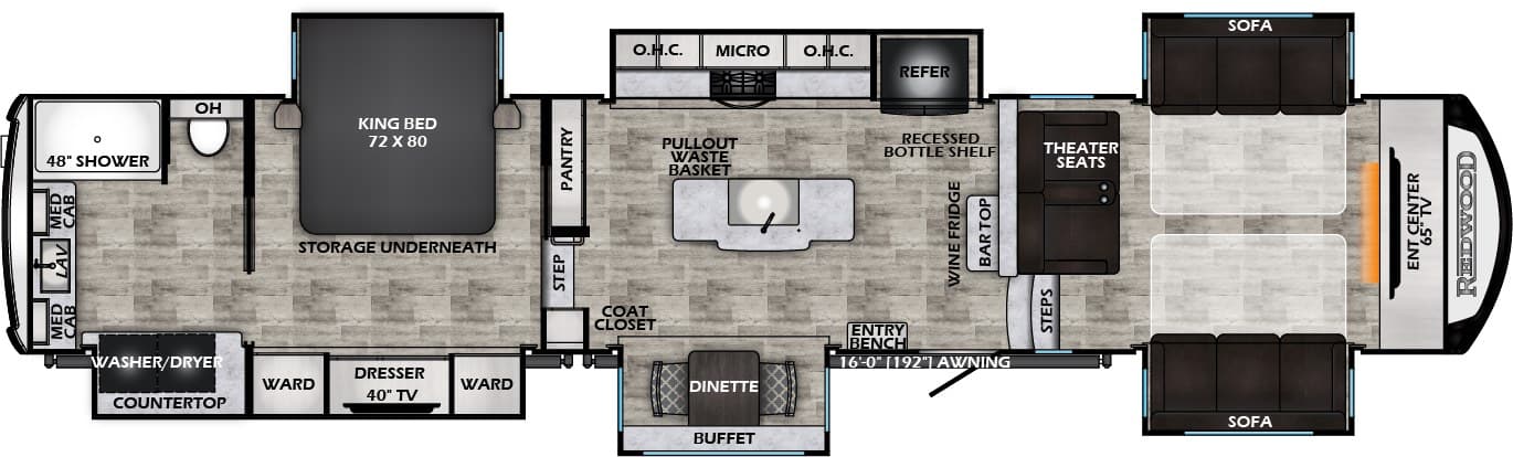 Redwood RW-420FL (formerly 4200FL) floorplan drawing