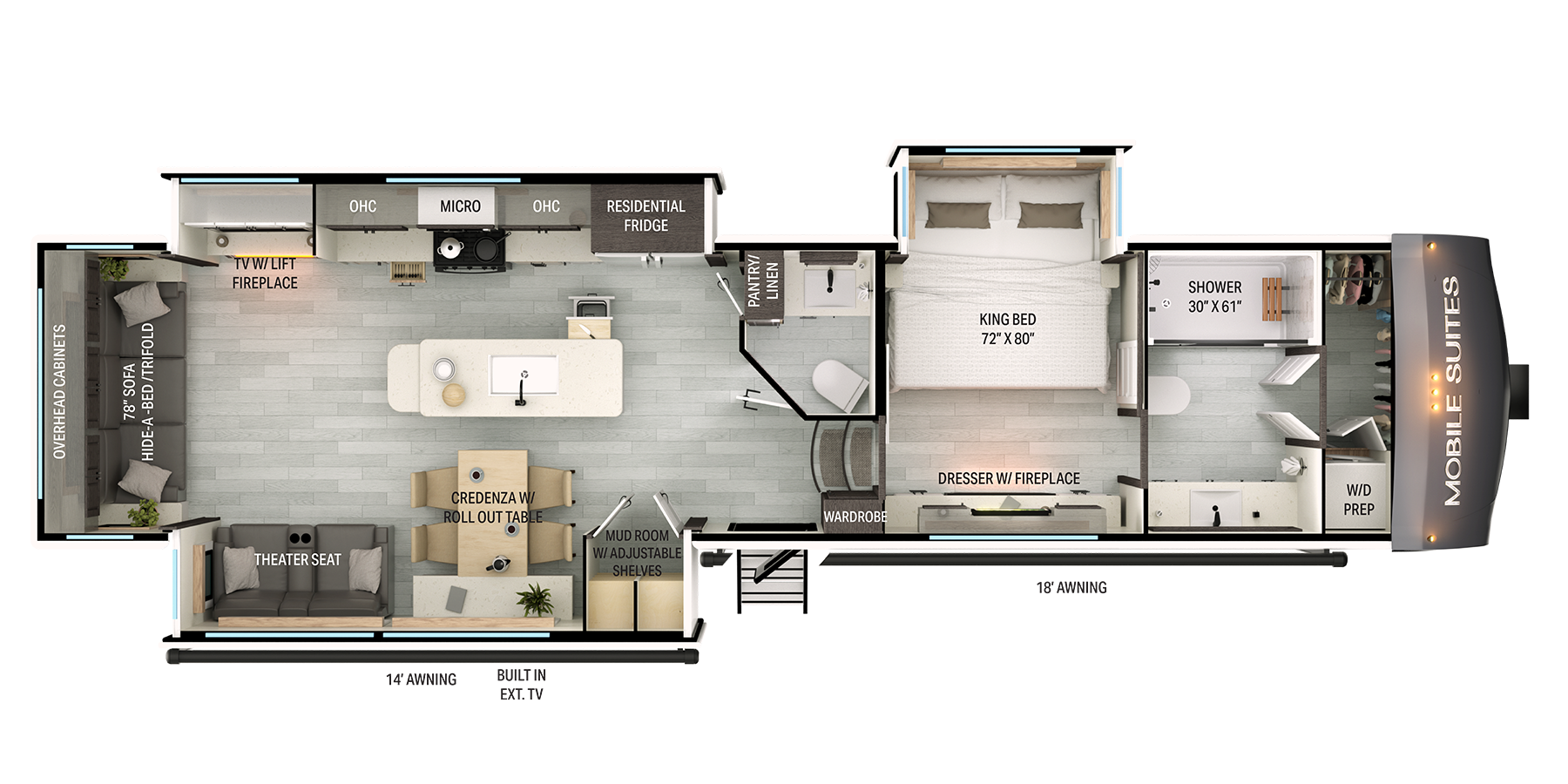 DRV Mobile Suites MS 40FBRL floorplan drawing