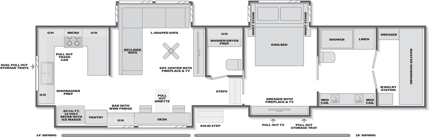 Keystone Montana 3900RK floorplan drawing
