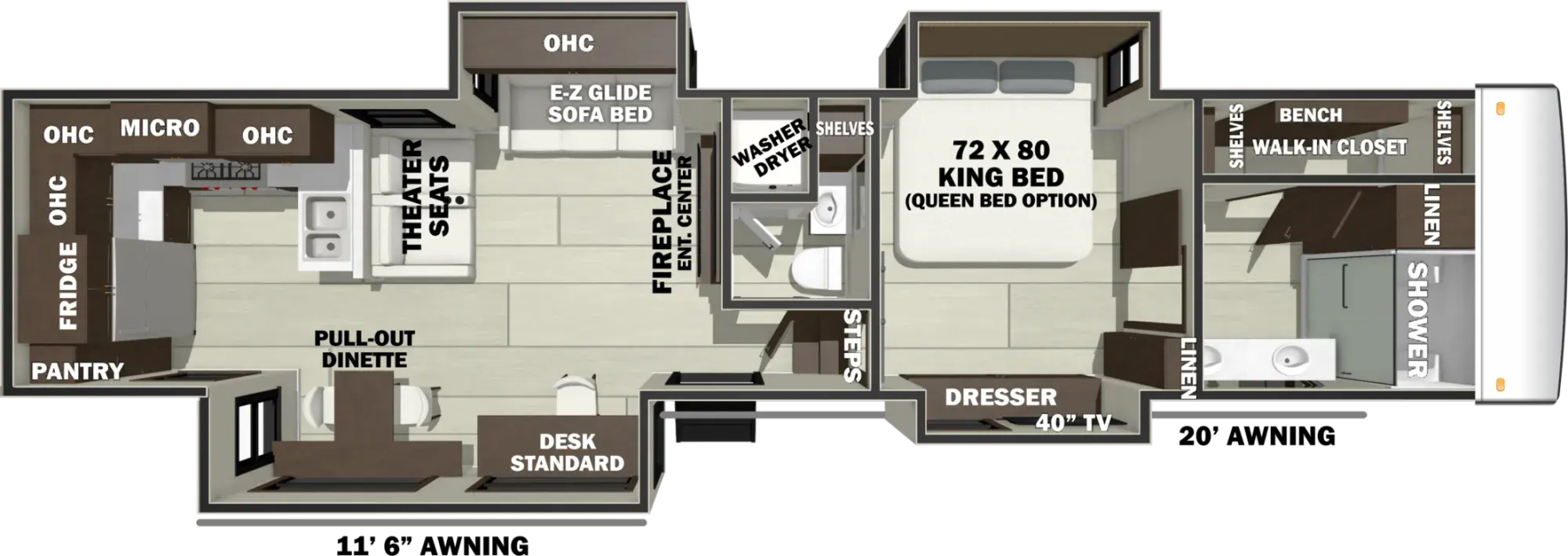 Forest River Riverstone 39RKFB floorplan drawing